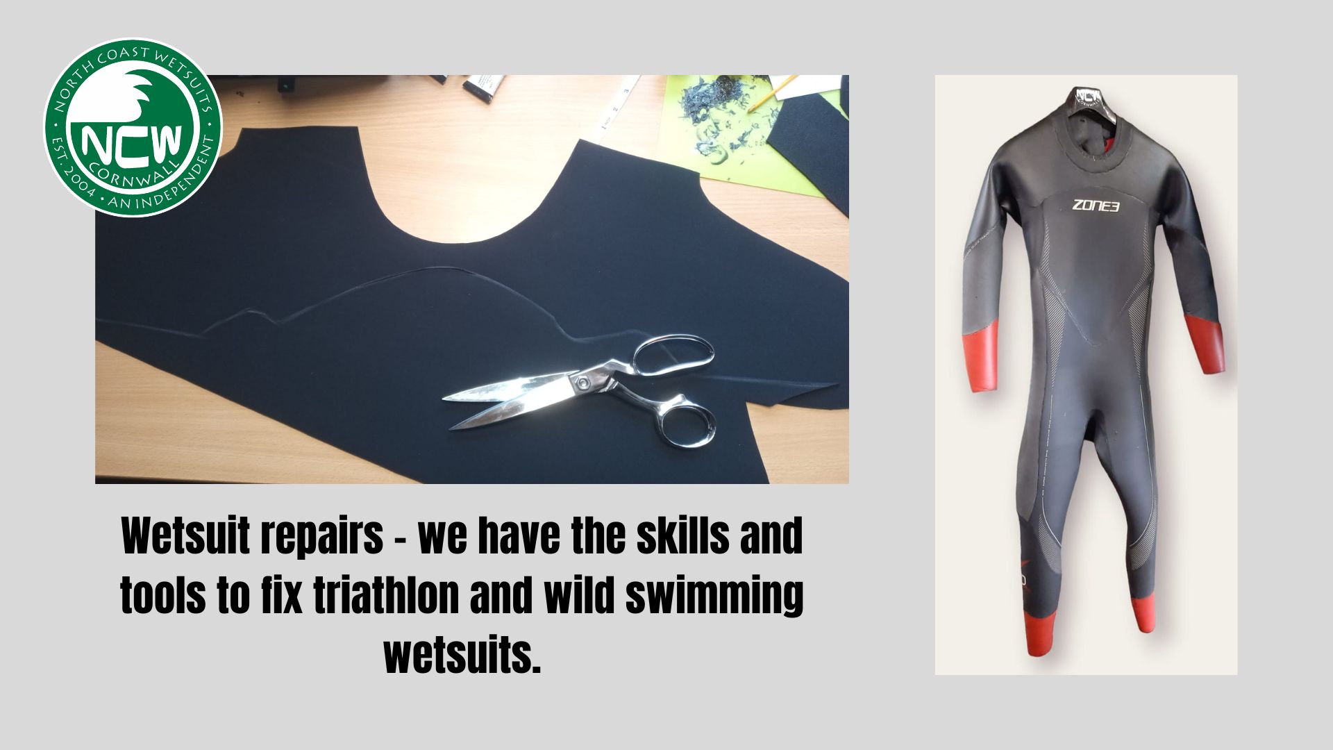 Wetsuit repairs triathlon and wild swimming wetsuits now fixed.