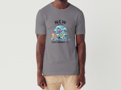 NCW Stay Kooky flamingo tee charcoal