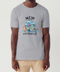 NCW Stay Kooky flamingo tee grey