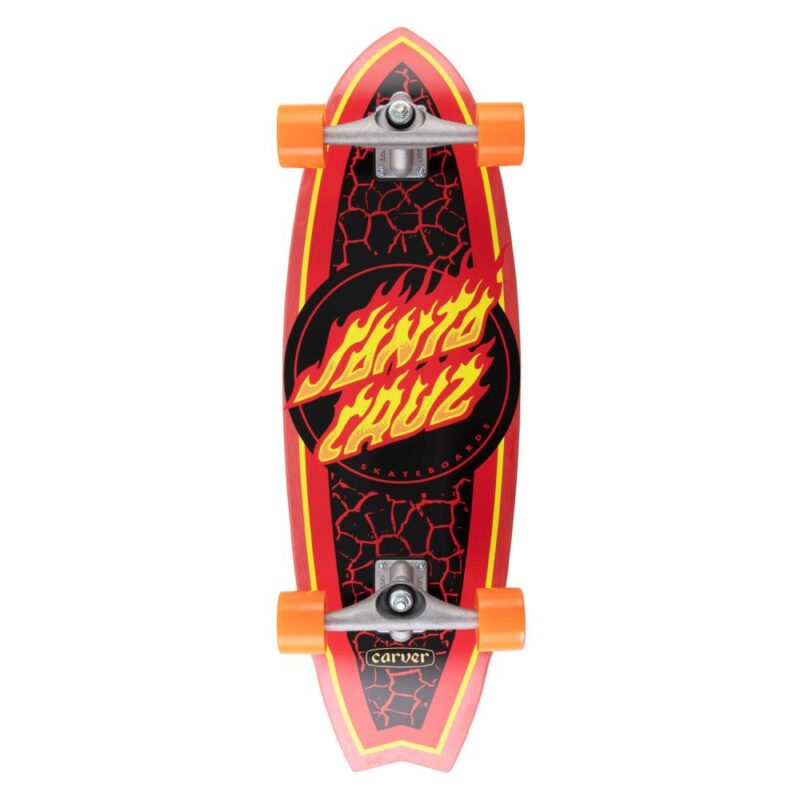 Santa Cruz Flame Dot Shark CX surf skate complete