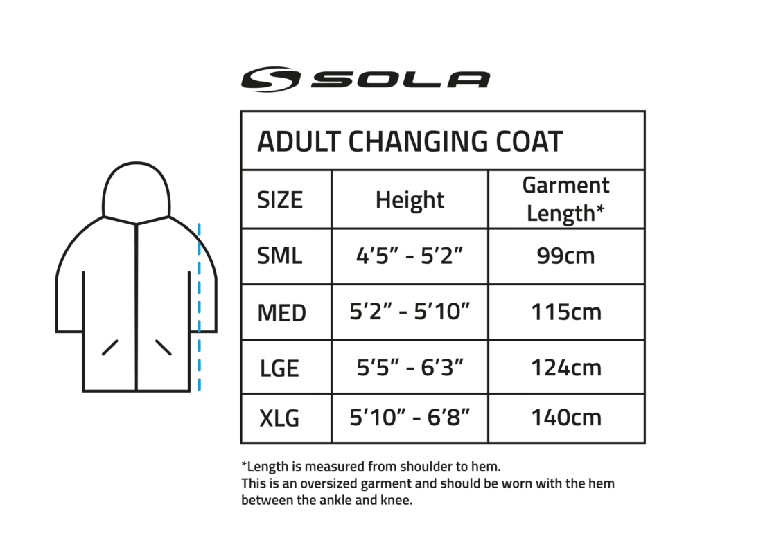 Sola adults changing robe sizing