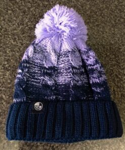 sherpa fleece navy lilac bobble hat